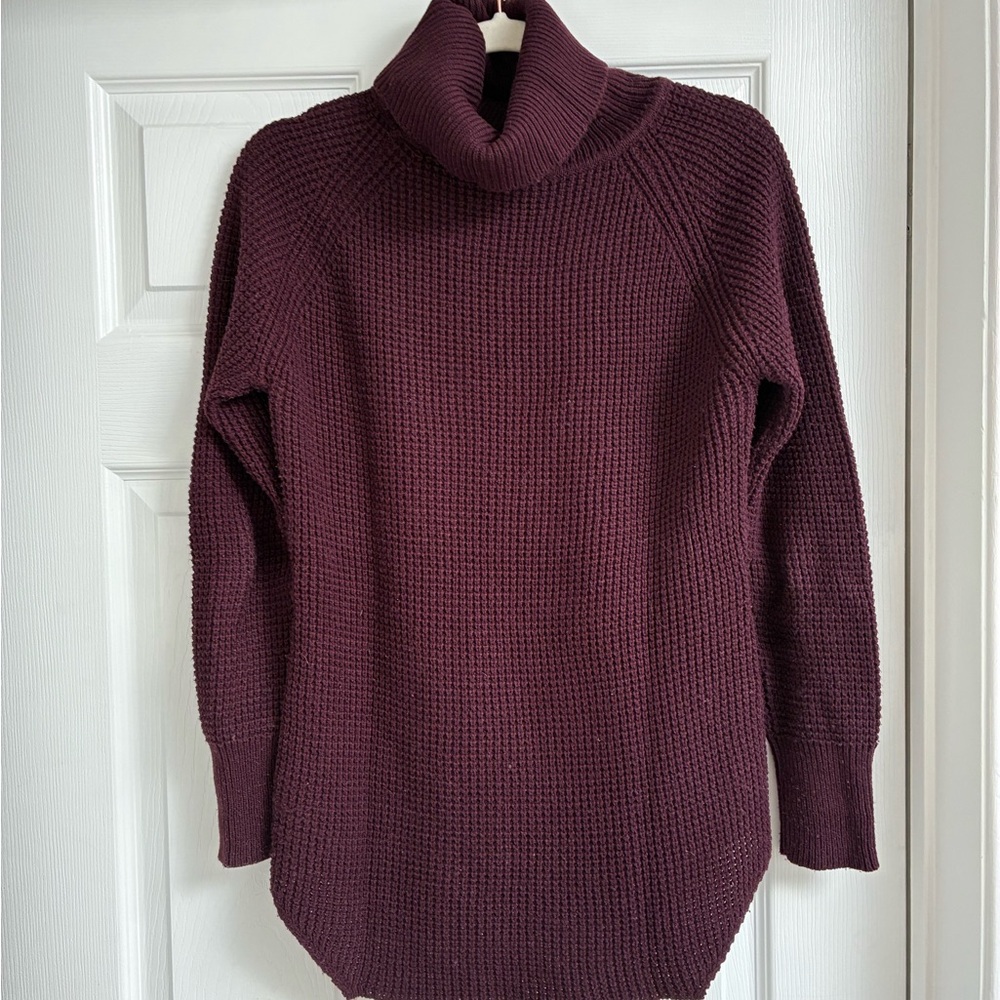 Women's Burgundy Turtleneck Sweater